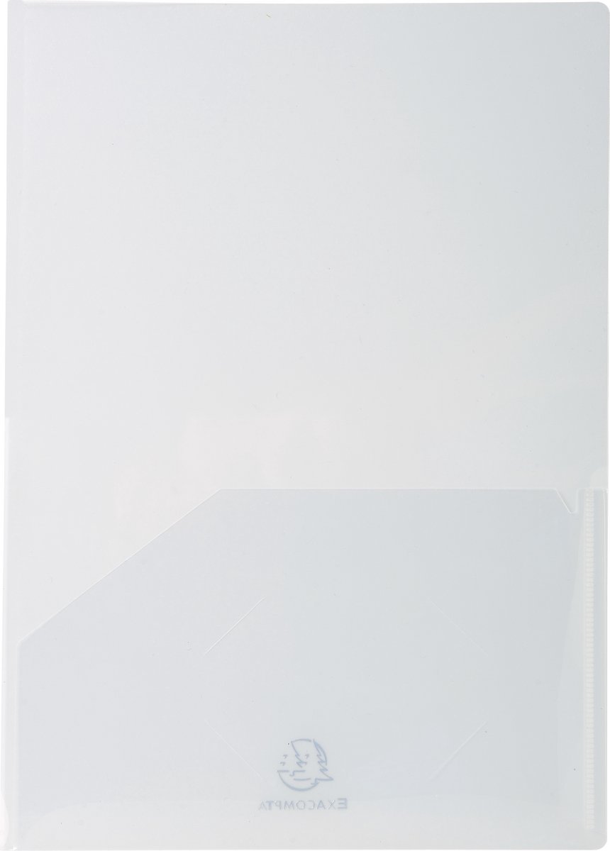 Exacompta 2x Pak van 10 Tweezijdige presentatiemappen - soepele PP 20/100ste - A4 & A3 - Transparant - 3965E