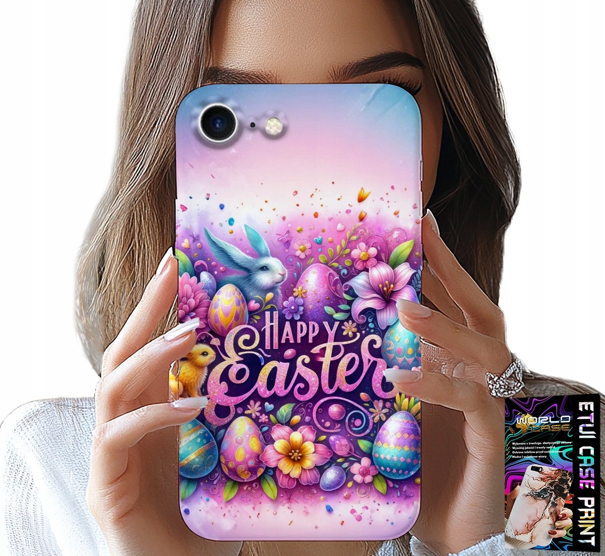 HOESJE VOOR IPHONE 7 / 8 / SE2 - HAPPY EGGS, PASEN, EIEREN