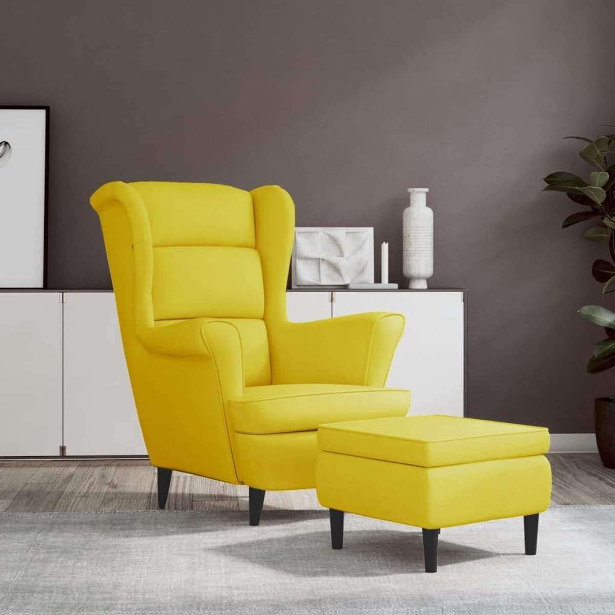 Comfortabele Fauteuil - Leesstoel Loungestoel - Ontspannen Lezen - Inclusief Voetenbank -