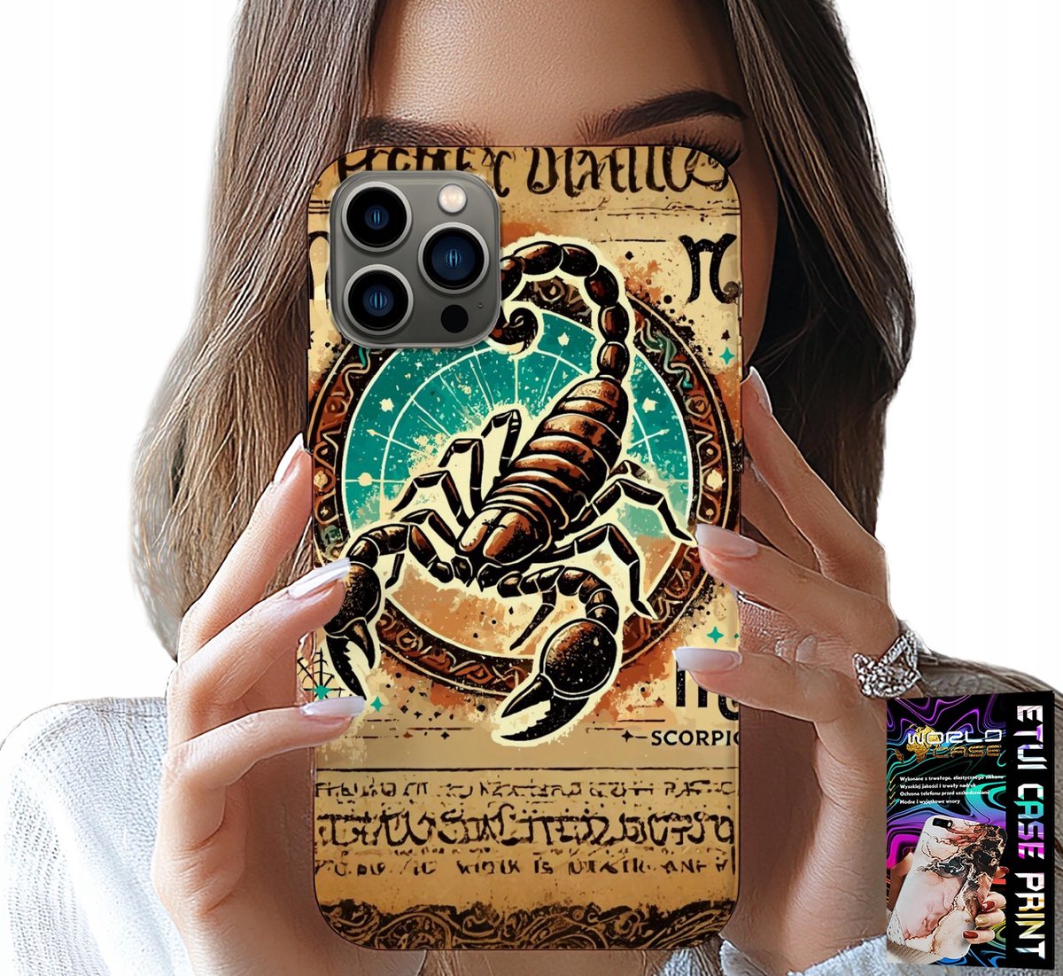 HOESJE VOOR IPHONE 13 PRO MAX - STERRENBEELD SCHORPIOEN + FILM