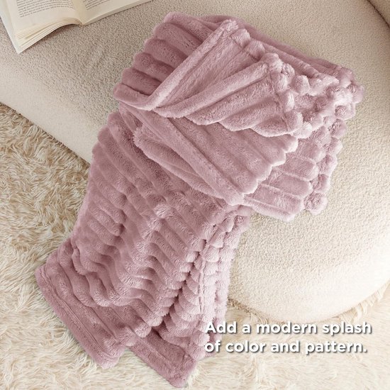 BOTC Luxe Fleece deken - Plaid - Super Zacht, Warm en Donzig - Cadeau - 150x200cm - Roze