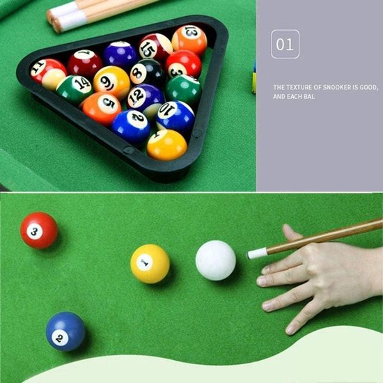 Biljarttafel - Mini Pooltafel - Kinderspel - Compleet met accessoires - 91 cm - Blauw van Merkloos — afbeelding 5