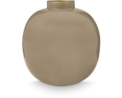 Pip Studio Vaas - Decoratie - Bloemenvaas van Metaal - Khaki - 23cm