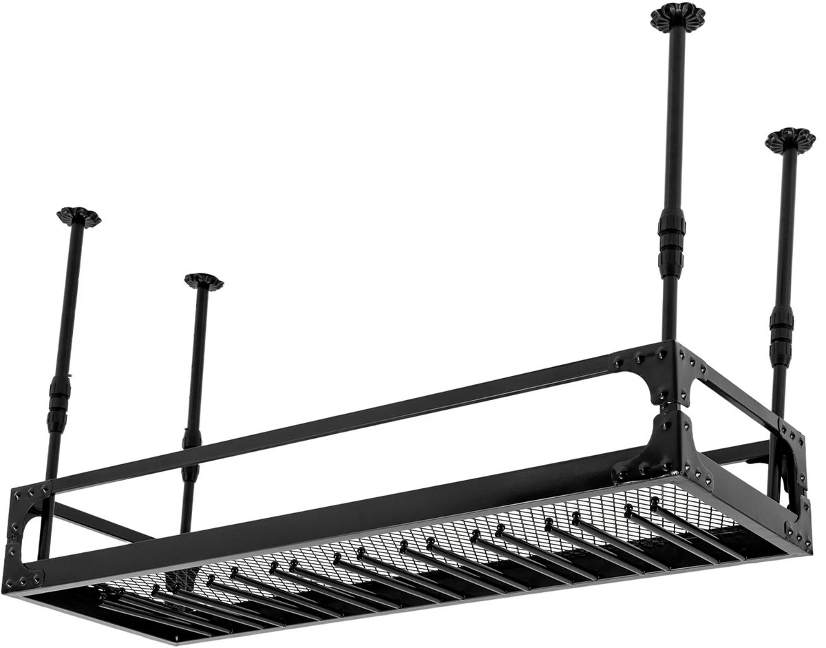 LeeuwenChoice® Hangend Wijnrek Zwart - Bar - In Hoogte Verstelbaar - 1 Meter Lang - Wijnglazenhouder - Wijnflessenhouder
