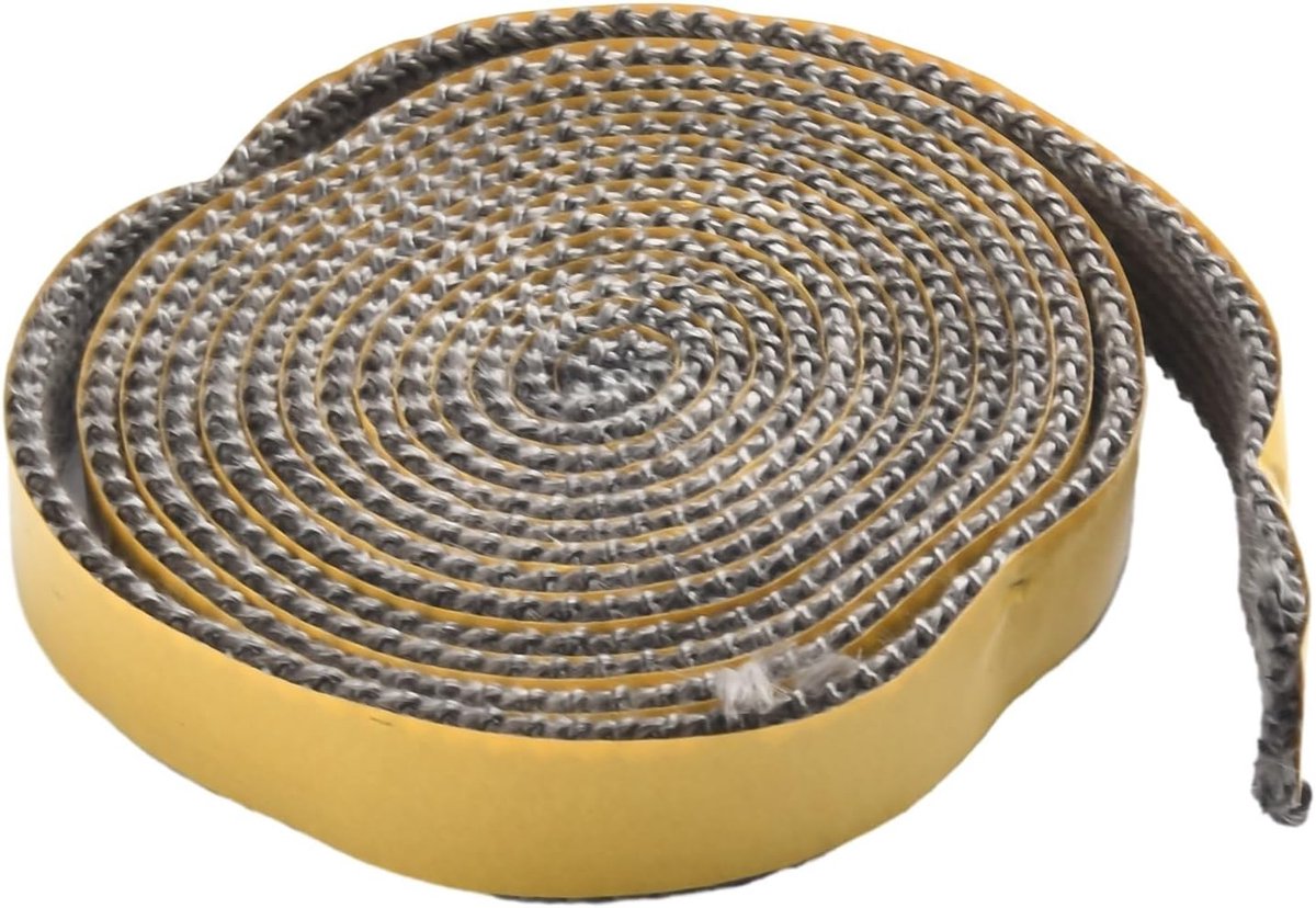 Pellet Fornuis Pakking - Glasvezel Afdichting - Hoge Temperatuur - Veerkrachtig Materiaal - 2.5 Meter Lengte - Zwart