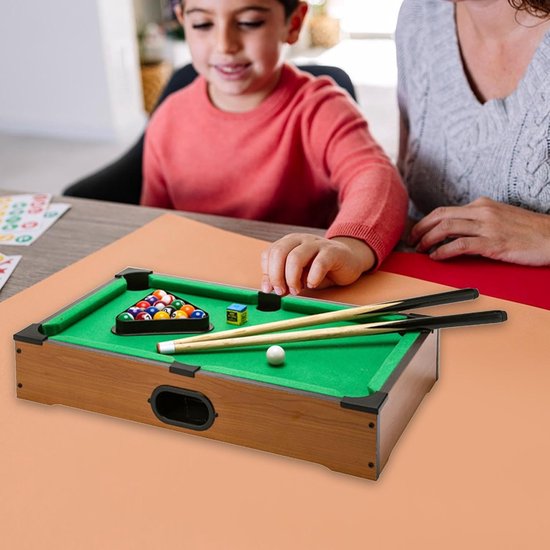 Miniatuur Biljart - Draagbare Pooltafel - Indoor Entertainment - Compleet Speelset - 34 x 23 x 7.3 cm - Meerkleurig — afbeelding 5