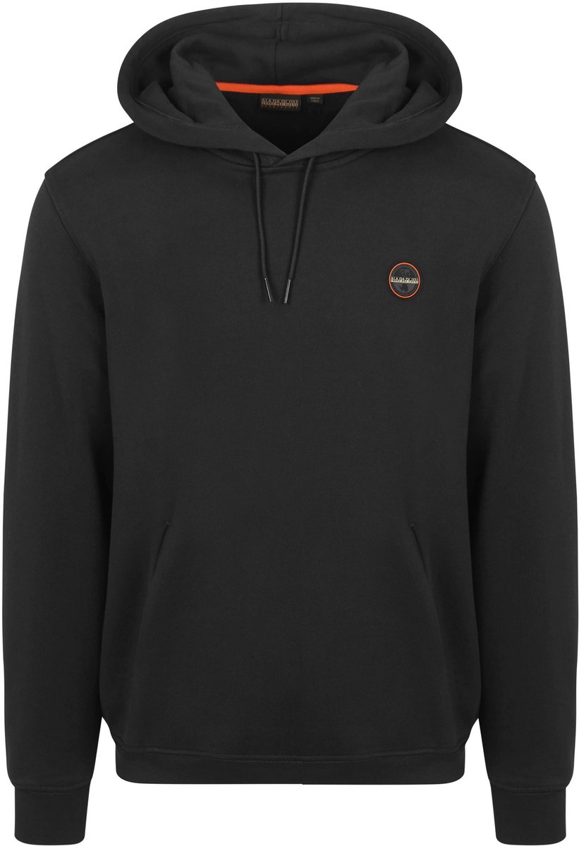 Napapijri Badge Hoodie – Heren Hoodies Zwart