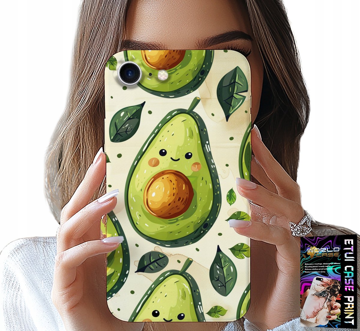 HOESJE VOOR IPHONE SE / SE2 - LEUK HOESJE MET EEN LACHENDE AVOCADO