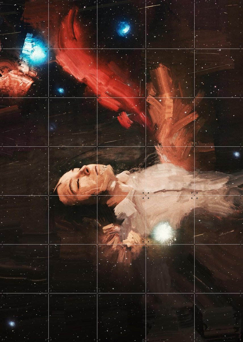 IXXI Swimming In Space, Vineet Suresh - 100 x 140 cm - Gratis ophangtool - Grote wanddecoratie en posters - Modern, Surrealisme, Olieverf