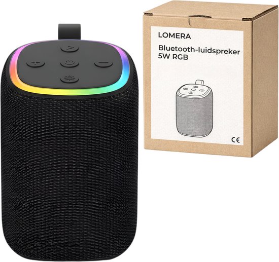 Lomera Bluetooth Speaker - Draadloze Speaker - Draagbare Bluetooth Speaker - Bluetooth Luidspreker - Draagbare Speaker - Mini Bluetooth Speaker - Bluetooth Speaker RGB - Bluetooth Speaker met RGB Verlichting — afbeelding 3