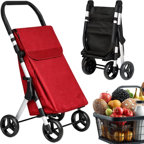 Lomera Boodschappentrolley - Boodschappenwagen - Winkelwagen Trolley - Boodschappentas op Wielen - Shopping Trolley - Boodschappenkar - Opvouwbare Boodschappentrolley - Inklapbare Boodschappentrolley - Boodschappentrolley 4 Wielen