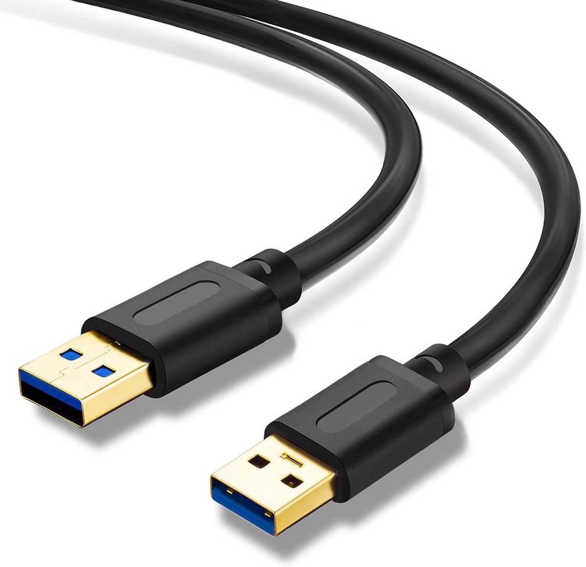 Oneay USB 3.0 A-naar-A kabel, 90 cm lang, vergulde connectoren, geschikt voor harde schijfbehuizingen, dvd-spelers en laptopkoelers