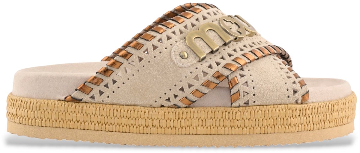 Mou Criss-cross Sandal Slippers - Dames - Beige - Maat 39