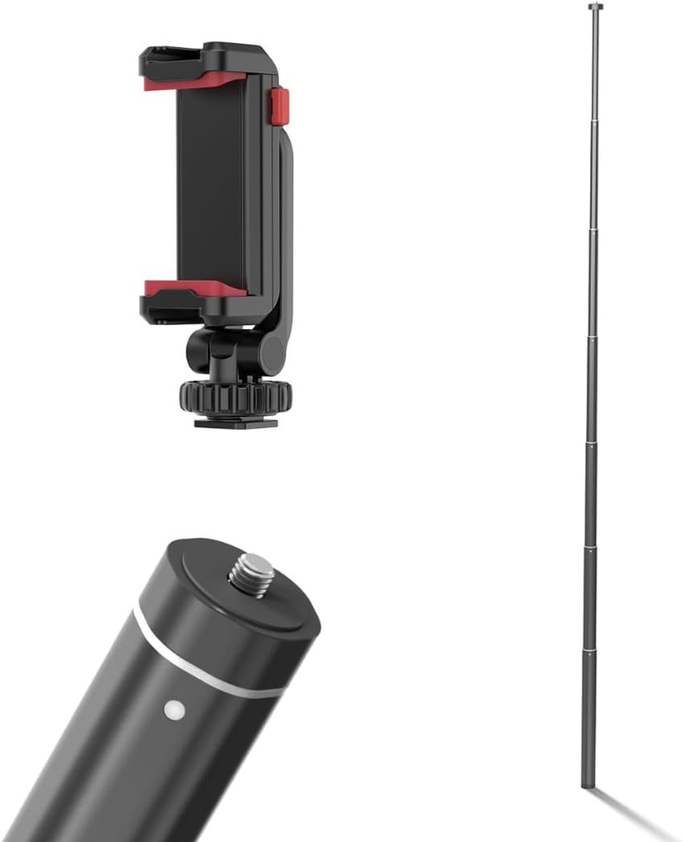 Selfie Stick - Telefoon Statief - Foto Video Maken - Extra Lang Kantelbaar - 160 cm - Zwart