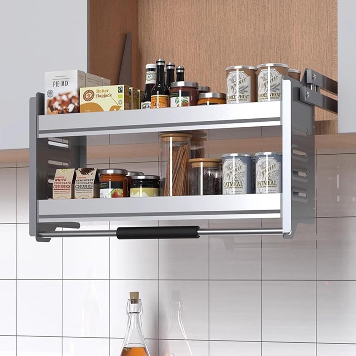 Uittrekbare Kastplank - Keuken Organizer - Kast Indelen - Dubbele Opbergruimte - Diverse Maten