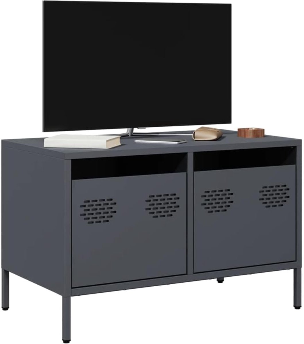 Tv-meubel Laag - Dressoir Kast - Woonkamer Organisatie - Industrieel Design - 68 x 39 x 435 cm - Antraciet