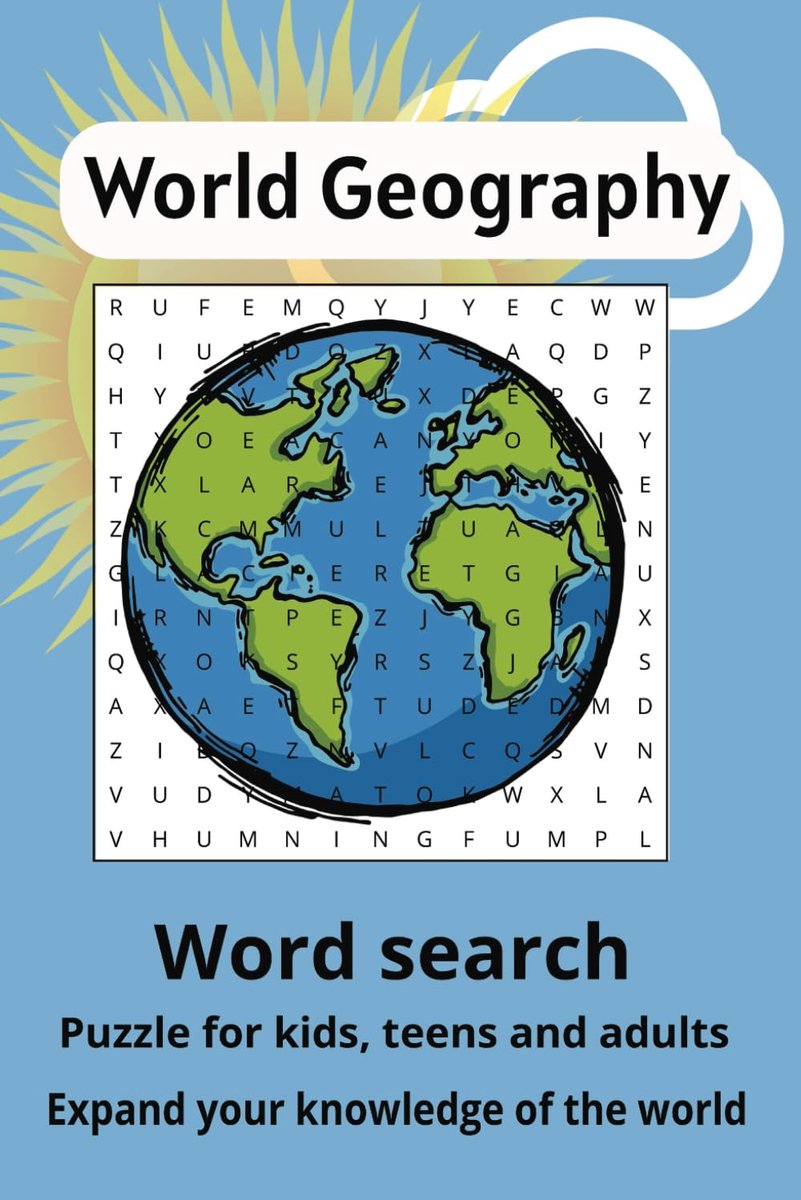 Woordzoekboek - Puzzelboek - Geografie Leren - Makkelijk Leesbaar - 6x9 Inch