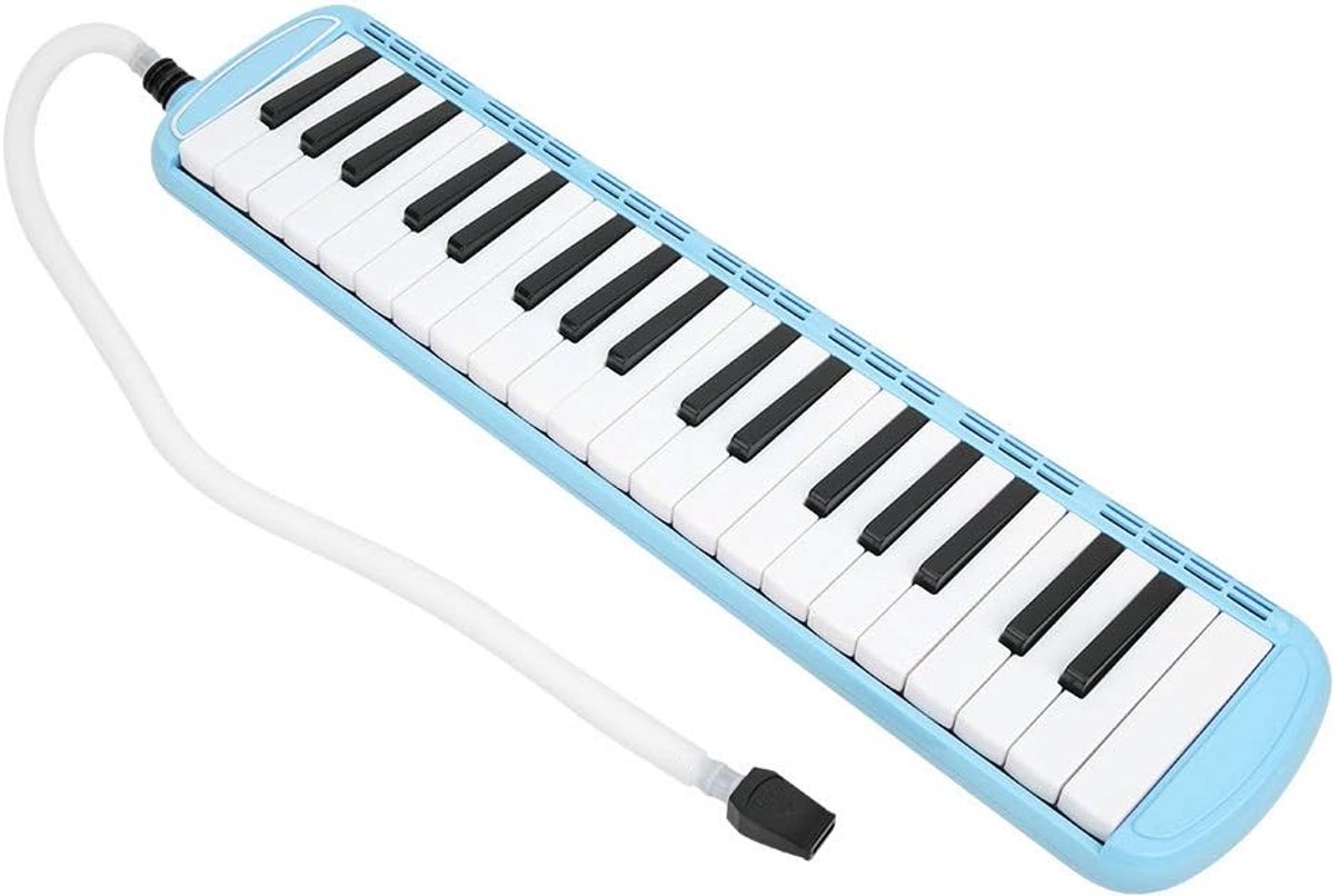 Melodica Instrument - Toetsen Harmonica - Muziek Leren - 37 Toetsen Set - Blauw