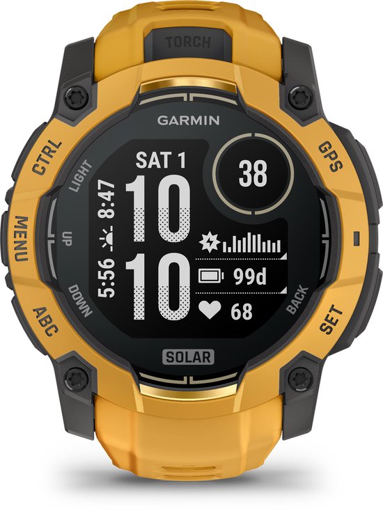 Garmin Instinct® 3 Solar – GPS Smartwatch – 50 mm – Zonne-energie – Sunburst/Geel – Limited Edition