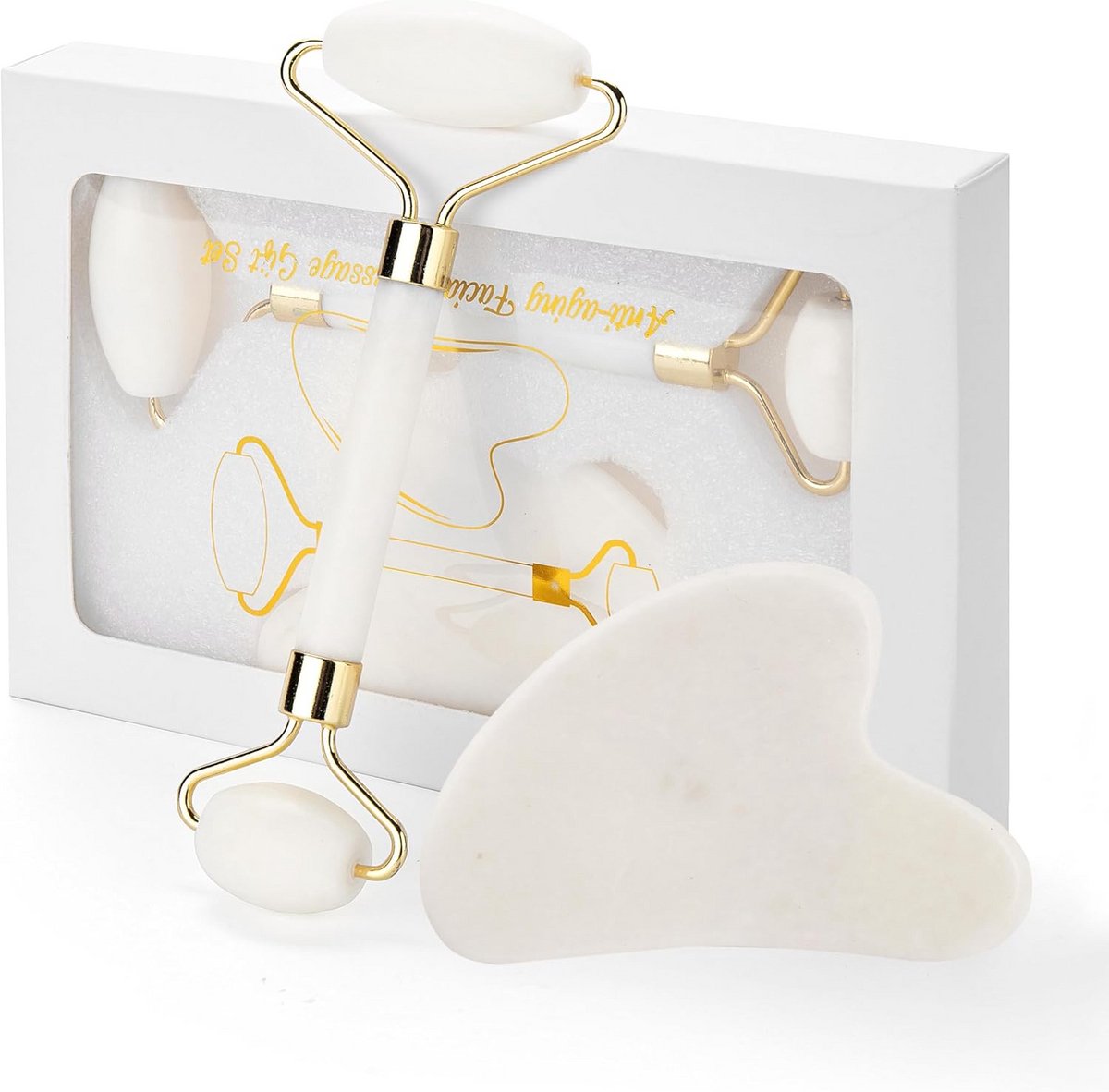 Gua Sha & Jade Roller Set voor Gezichtsmassage en Huidverzorging