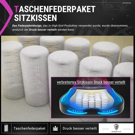 Ergonomische Gamingstoel met Lendesteun en Verstelbare Rugleuning, PU-leer van Merkloos — afbeelding 3