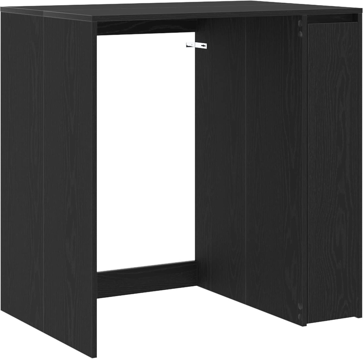 vidaXL - Wasmachinekast - Zwart - Eiken - 87 - x - 60 - x - 89 - cm - Bewerkt - hout