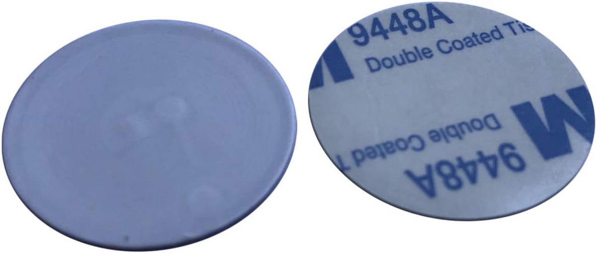 NFC Stickers - RFID Tags - Toegang Beheer - Anti Metaal Laag - 25mm Diameter - Zilver