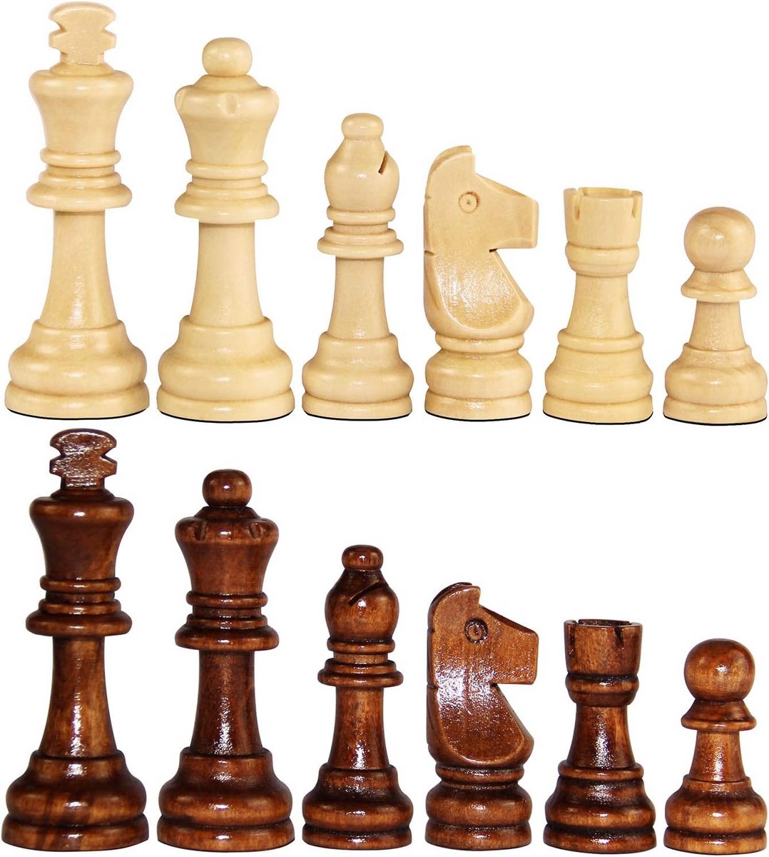 Houten Schaakstukken 3.15 inch – Staunton Toernooistijl – Handgemaakt – Natuurlijk Hout