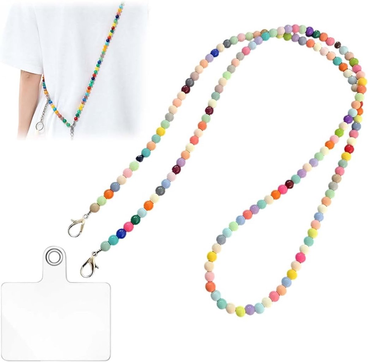 Universele Telefoonketting met Parels - Verstelbare Lanyard voor Smartphone