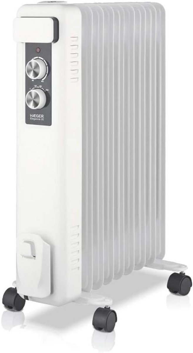 Elektrische Oliekachel met 2000W, 3 Warmtestanden en Thermostaat