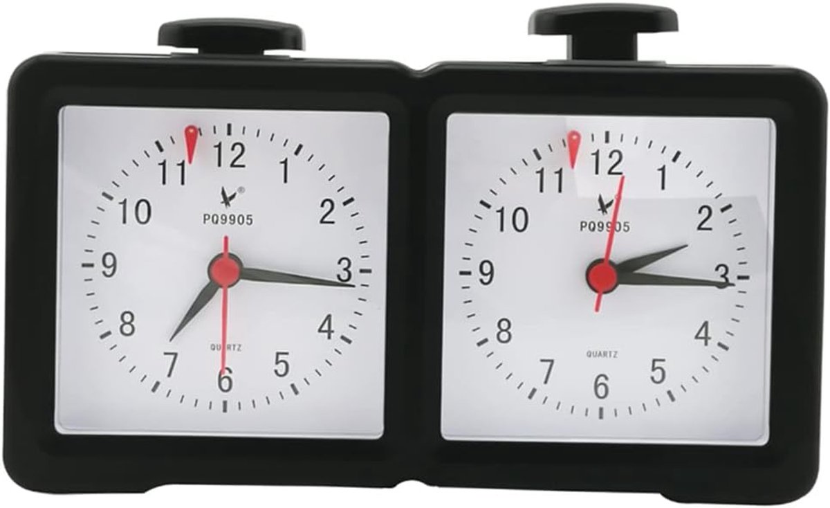 Analoge Schaakklok met Kwarts Timer voor Nauwkeurige Tijdregistratie - Geschikt voor Diverse Schaken - 7,9 inch