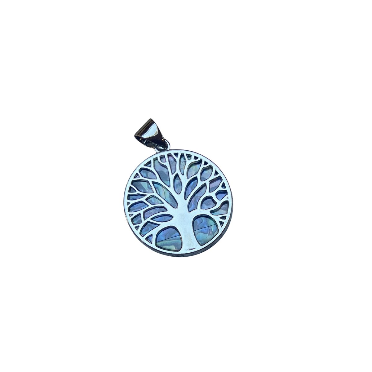 Levensboom Hanger Multicolor Parelmoer 33 mm – Tree of Life Kettinghanger – Schelp & Metaal