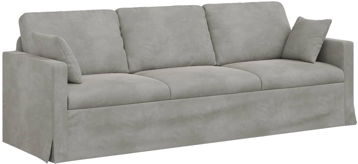 vidaXL Bank - Lichtgrijs - 228 - x - 78 - x - 80 - cm - Fluweel