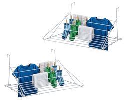Koopman Inklapbaar wasgoedrekje/droogrek - 2x - Ophangbaar - 58 x 73 cm - radiator/deur