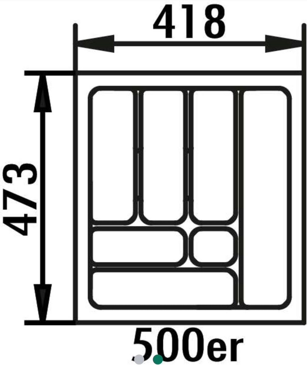 Bestekbak 4, 418 x 473 mm - Geschikt voor alno- en bloemextracten - Kastbreedte 500 mm