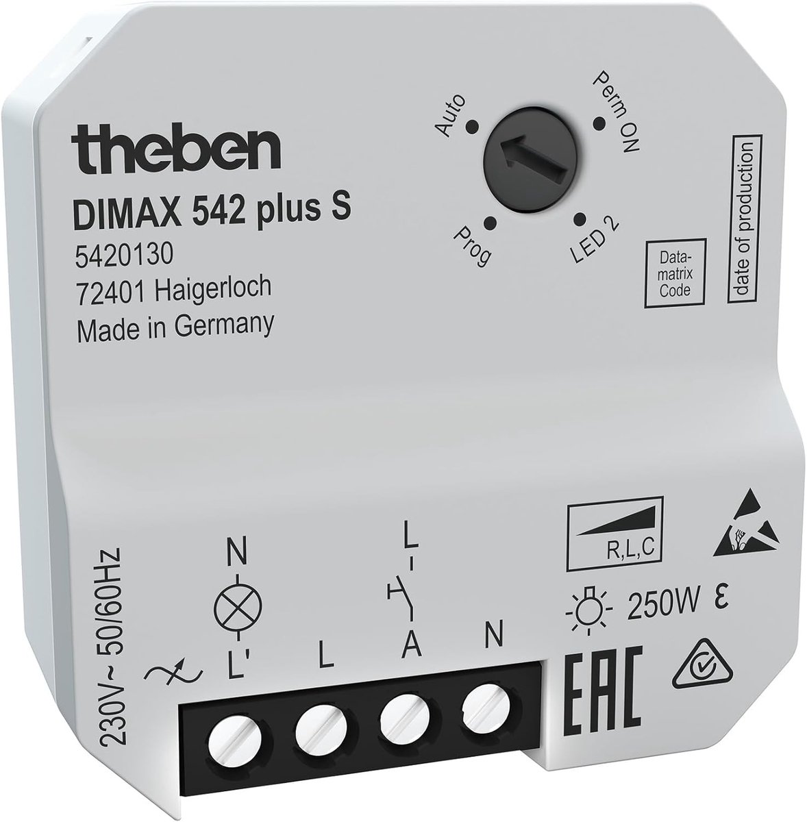 Universele Dimmer voor Inbouwmontage met Potentiometer en Automatische Lastdetectie