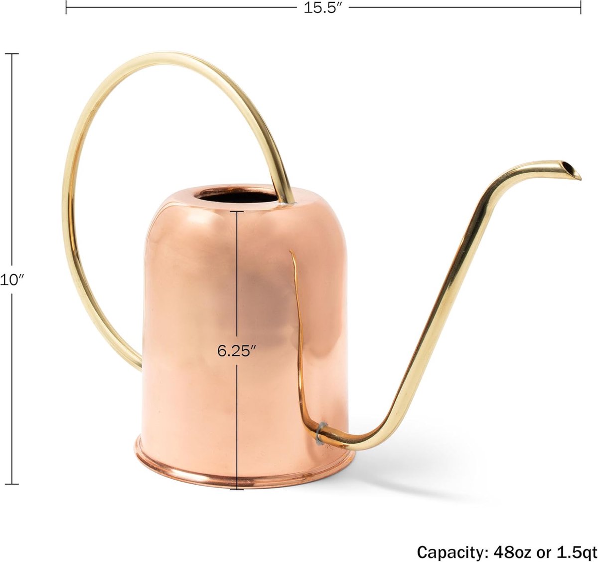 Koperen Gieter - Kleine Waterkan - Planten Water Geven - Lange Nauwkeurige Tuit - 1.5 Liter Capaciteit - Koperkleurig — cadeau in Wonen & Interieur - foto 4