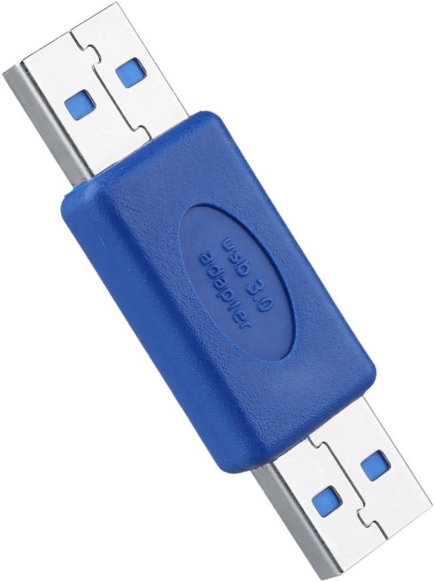 USB 3.0 Type A Mannelijke naar Type A Mannelijke Adapter Koppeling – Blauw