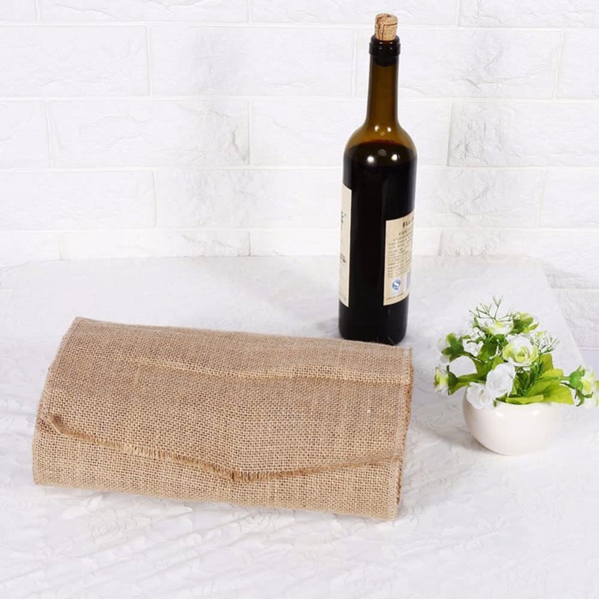 Lange Jute Tafelloper Rustiek Vintage Naturel Bruiloft Decoratie 180x30 cm