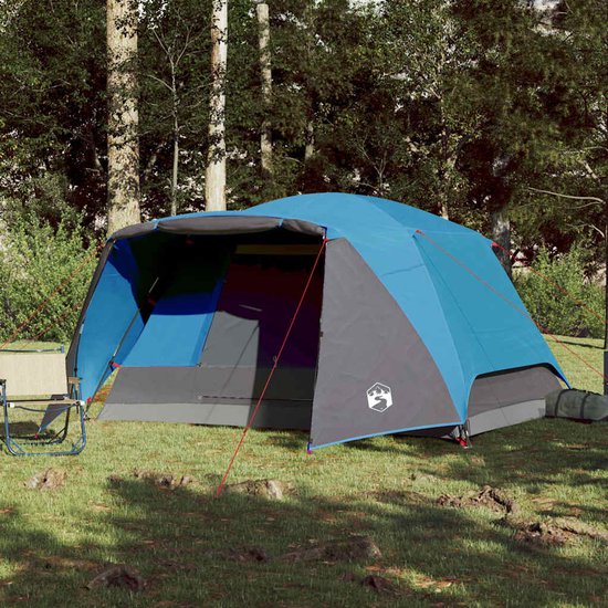 vidaXL - Tent - met - luifel - 4-persoons - waterdicht - blauw van Vidaxl — afbeelding 3