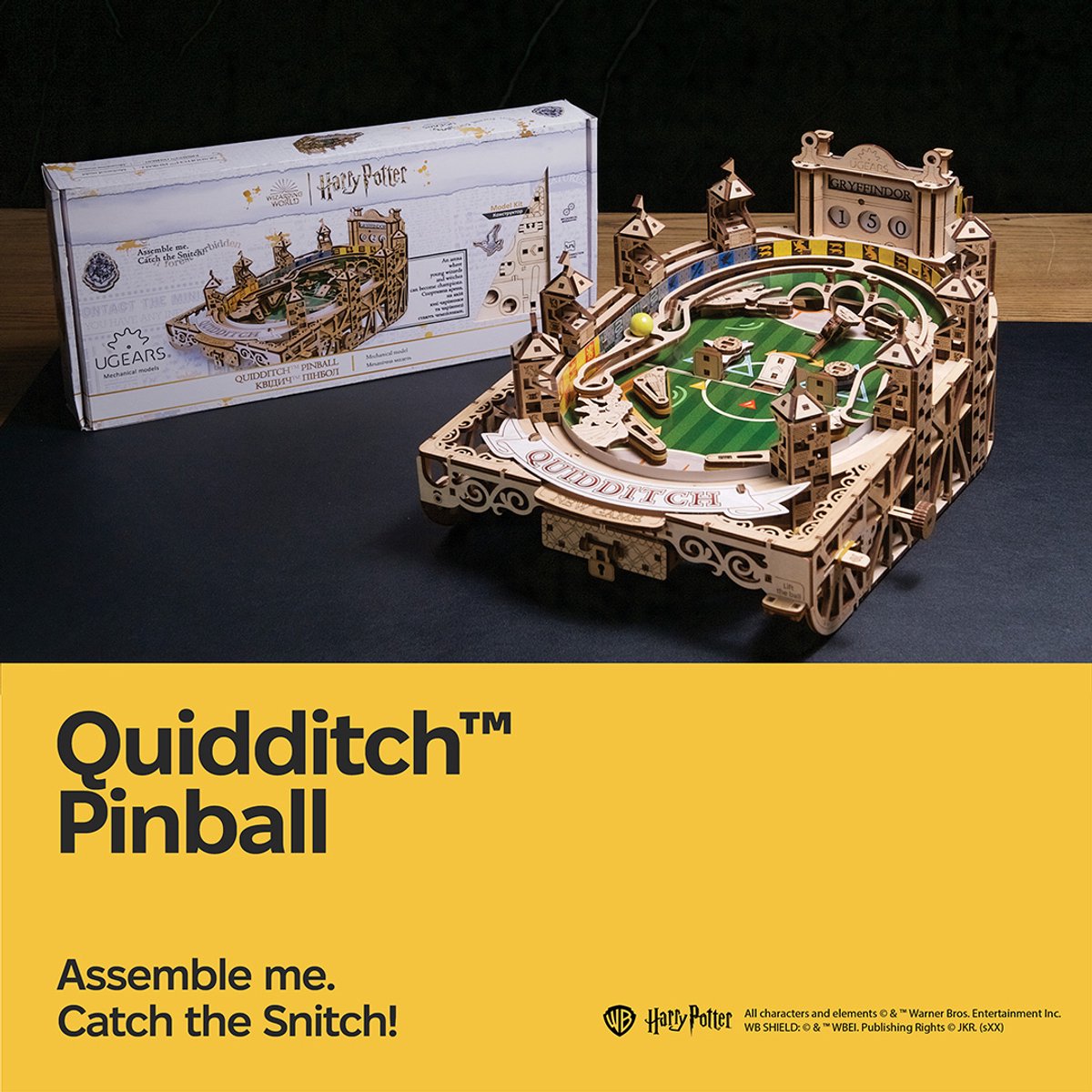 UGEARS 3D Modelbouw - Quidditch™ Pinball - Harry Potter™ - Mechanisch Bouwpakket Hout - Educatief Speelgoed — afbeelding 20