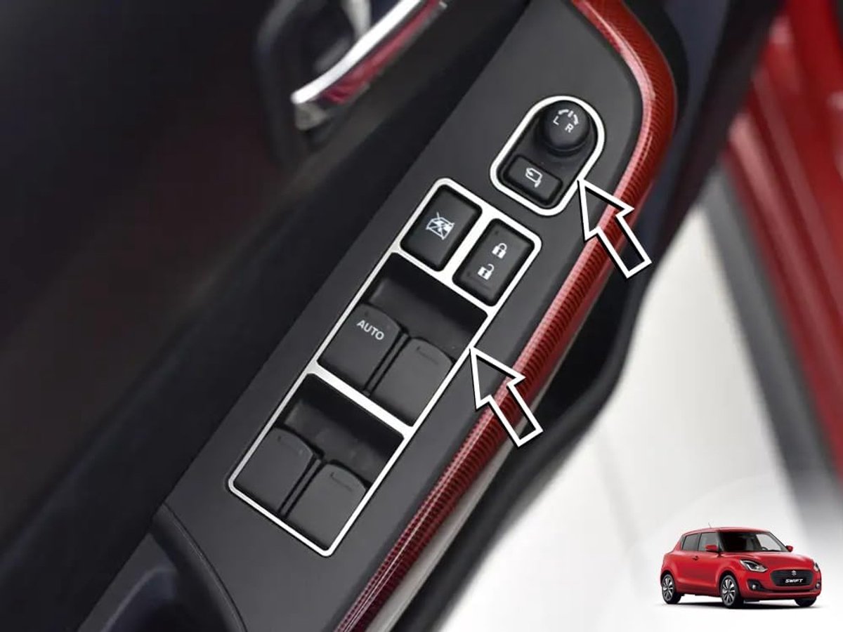 5x Rvs Sierringen voor Elektrische Raambediening | Geschikt voor Suzuki Swift & Swift Sport (2010-2024)