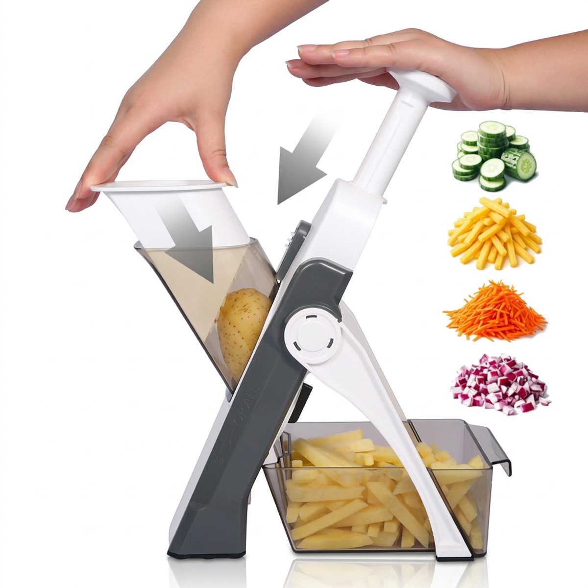 Hearyoo Groentesnijder – Multifunctionele Mandoline – Verstelbare Snijdikte – Groente en Fruit Snijder