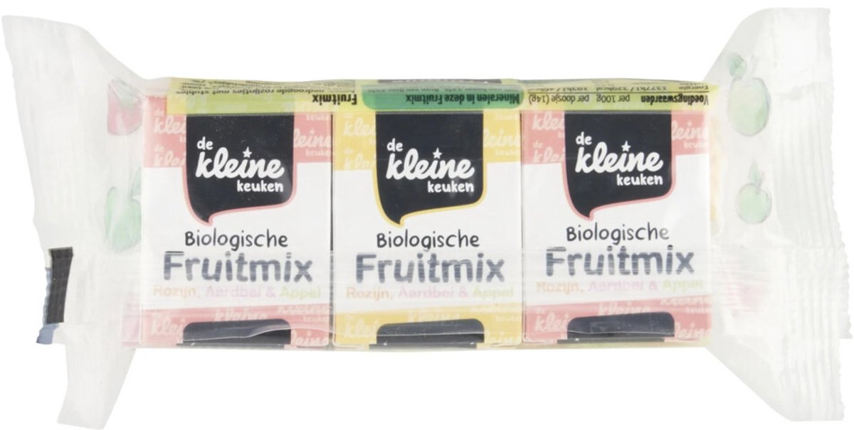 de Kleine Keuken Bio Fruitmix - 4 x 84 gr - Voordeelverpakking