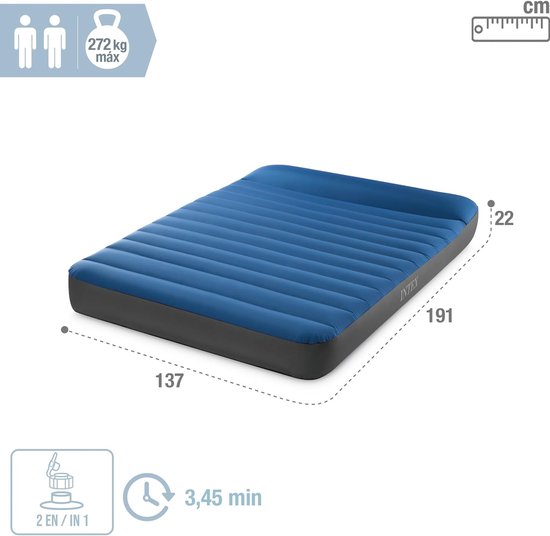 Luchtbed - Kampeer Matras - Outdoor Slapen - Ingebouwde Hoofdsteun - 137x192x22cm van Merkloos — afbeelding 4