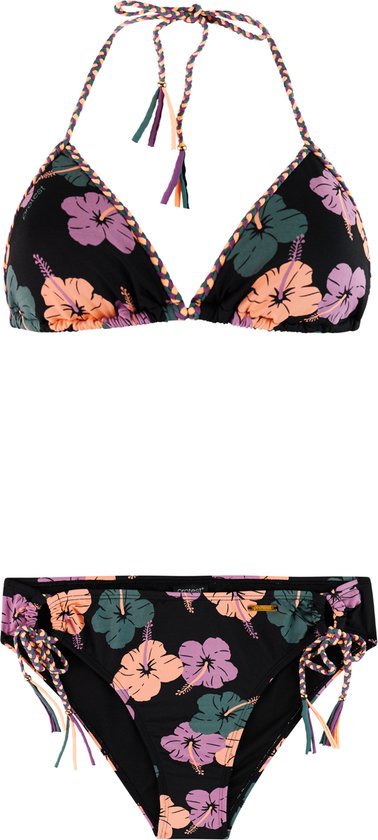 Protest PRTIsa - Triangel bikini set Dames - Koordsluiting - Uitneembare vulling - Normale pasvorm - Medium dekking - Zwart