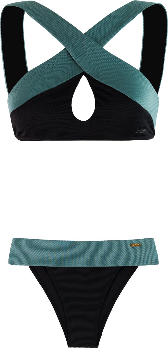 Protest PRTKalai - Bikini set Dames - Clipsluiting - Uitneembare vulling - Cheeky dekking - Normale pasvorm - Zwart