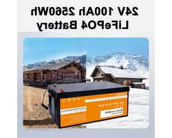 24V 100Ah LiFePO4 Accu – Lithium Batterij – Thuisbatterij – Zonne-energie Accu – Camper Accu – Snelladen – Hoge Capaciteit 25,6V