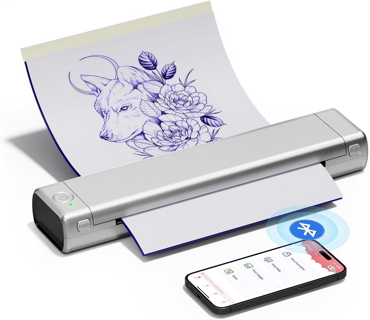 Draagbare Tattoo Stencil Printer - Thermische Draadloze Printer voor Android & iOS