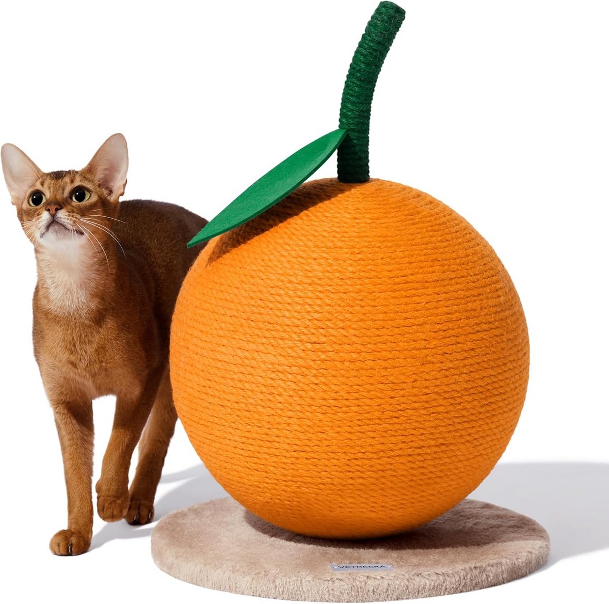 Speelse Oranje Krabpaal met Sisaltouw voor Binnenkatten en Kittens
